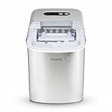 H.Koenig KB14 Eiswürfelmaschine. 12 kg Eiswürfel pro Tag, Produktionszeit 6-8 min. -2 Eiswürfelgrößen-Wasserstandsanzeige, 120 W Silber, Edelstahl, 2.1 liters