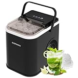 Eiswürfelmaschine, 120W Eiswürfelbereiter Klein, 8 Eiswürfel in 6 Minuten, 12kg/24h, Ice Maker mit Infrarotsensor & Selbstreinigung für Küche, Büro, Bar und Party