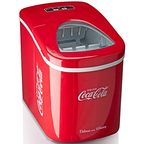 Salco Coca-Cola Eiswürfelmaschine Eiswürfelbereiter Ice Maker 12 kg, leise, LED-Display, 2 Eiswürfelgrößen, Perfekt für Party oder Geburtstag!