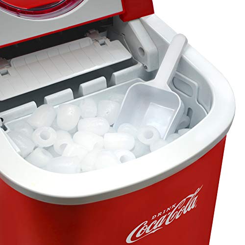 Salco Coca-Cola Eiswürfelmaschine Eiswürfelbereiter Ice Maker 12 kg, leise, LED-Display, 2 Eiswürfelgrößen, Perfekt für Party oder Geburtstag!