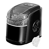 Eiswürfelmaschine Testsieger 12KG Eiswürfelbereiter Ice Maker 6 min Produktionszeit Ice Cube Maker, Eiswürfelmaschinen leise Eiswürfel Maschine mit Selbstreinigungsfunktion, Schwarz (MEHRWEG)