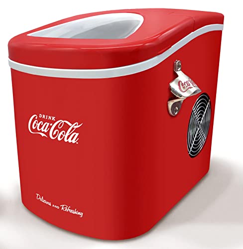 Salco Coca-Cola Eiswürfelmaschine Eiswürfelbereiter Ice Maker 12 kg, leise, Stromkosten nur 4 Ct/Ladung Eiswürfel, LED-Display, 2 Eiswürfelgrößen, Perfekt für Party oder Geburtstag!